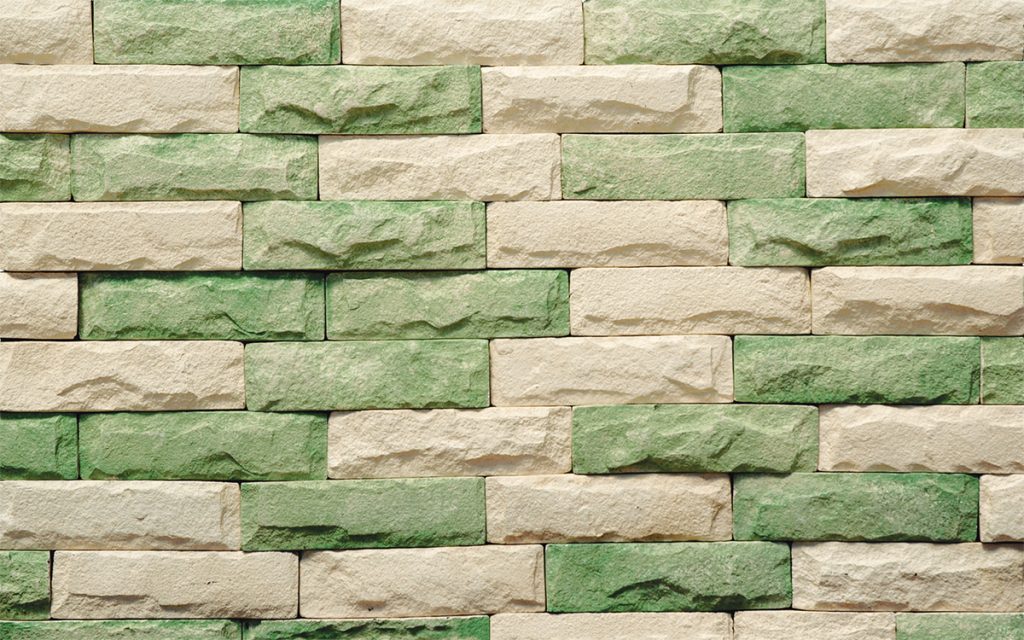 Antique Brick AB 7104 in mint green and off-white combination